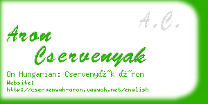 aron cservenyak business card